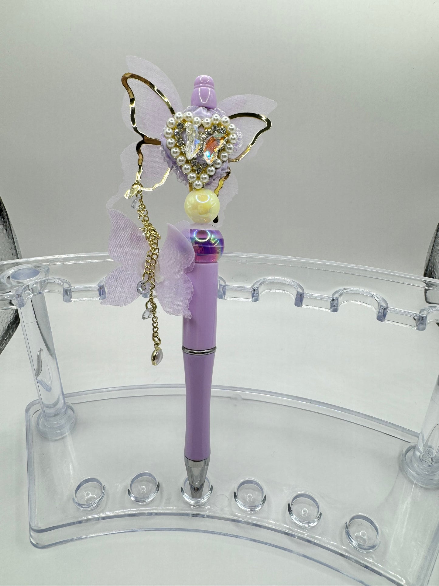Purple & Gold Butterfly Fancy Pen