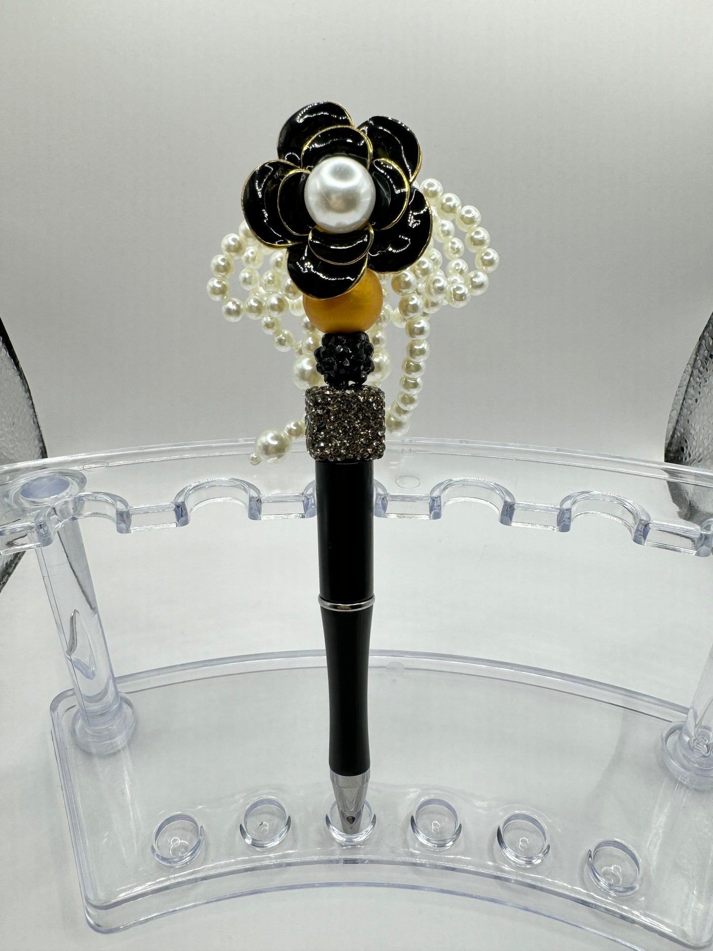 Black Flower Fancy Pen