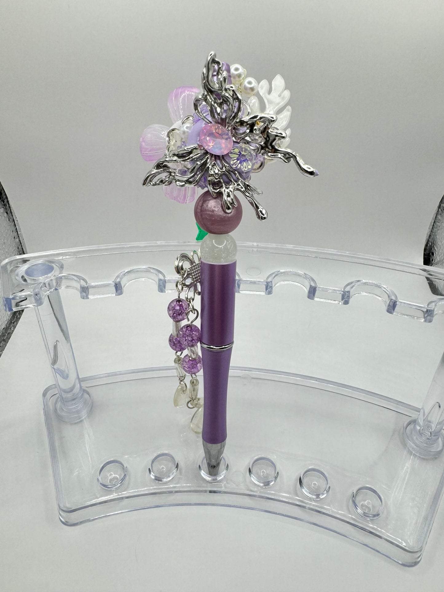 Purple Flower & Butterfly Fancy Pen
