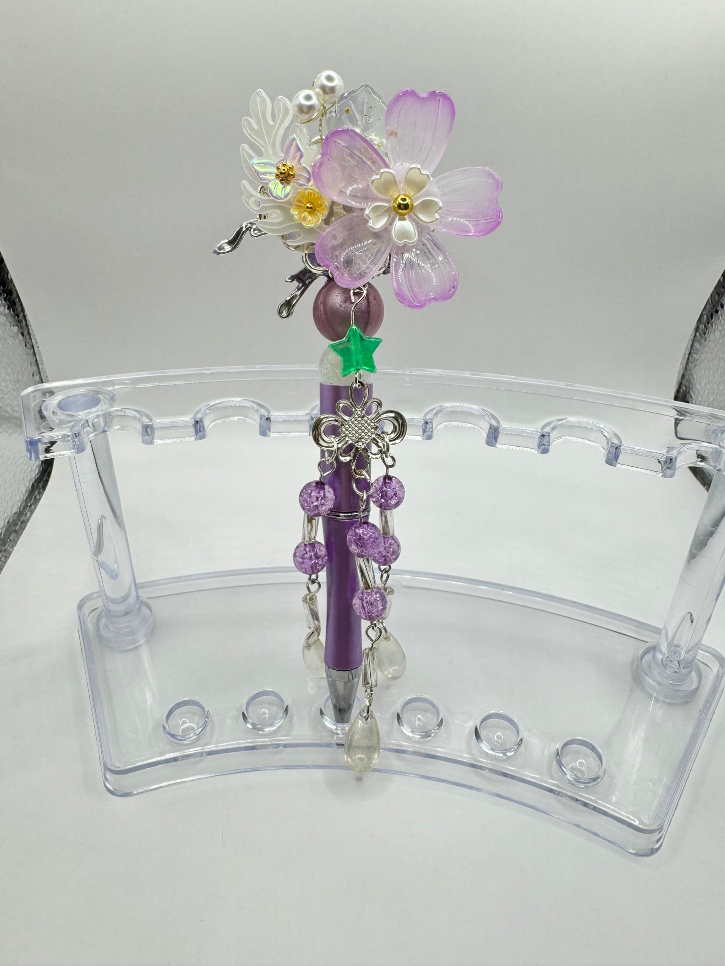 Purple Flower & Butterfly Fancy Pen