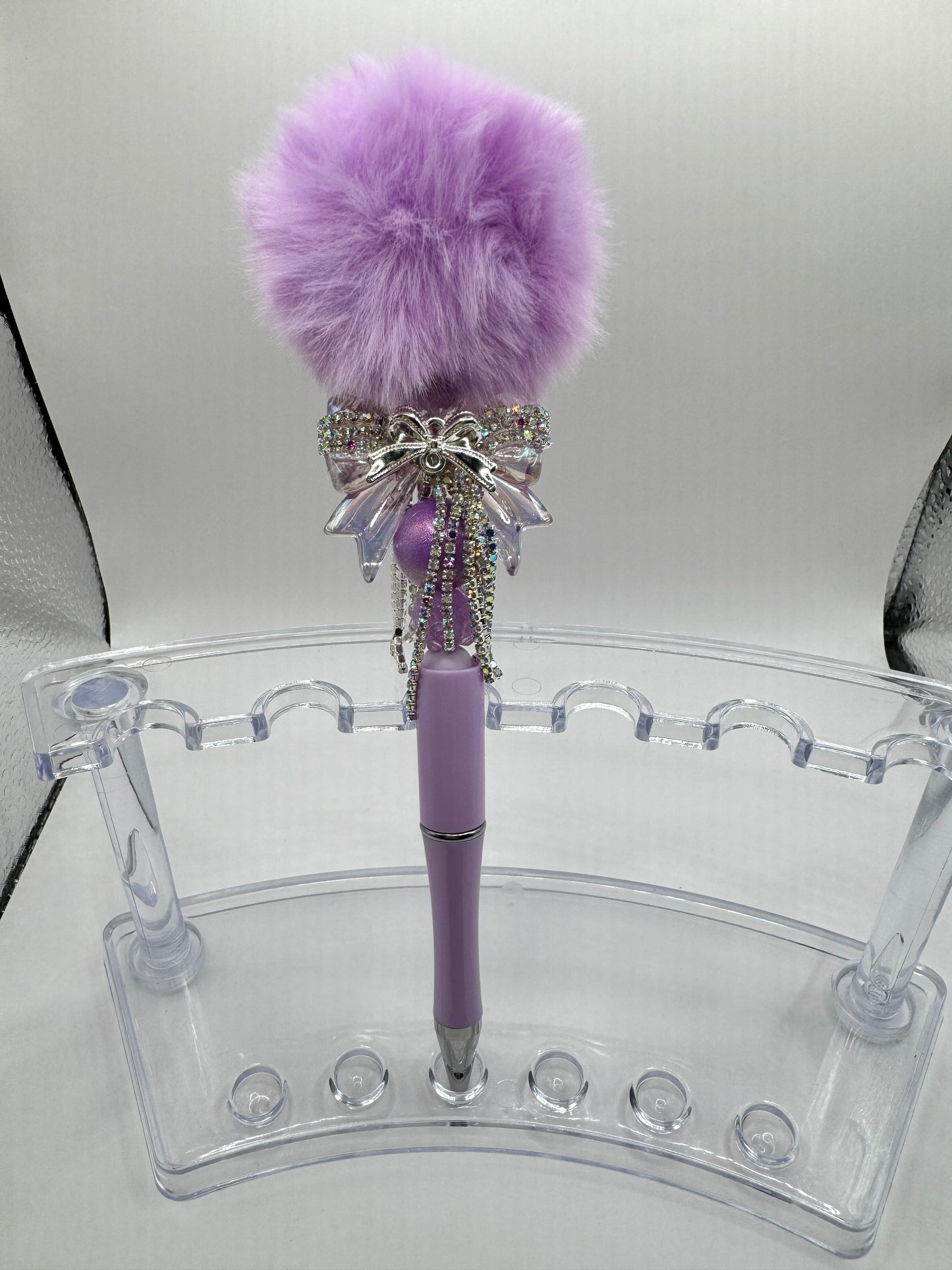 Lilac Bow Fancy Fluffy Pen