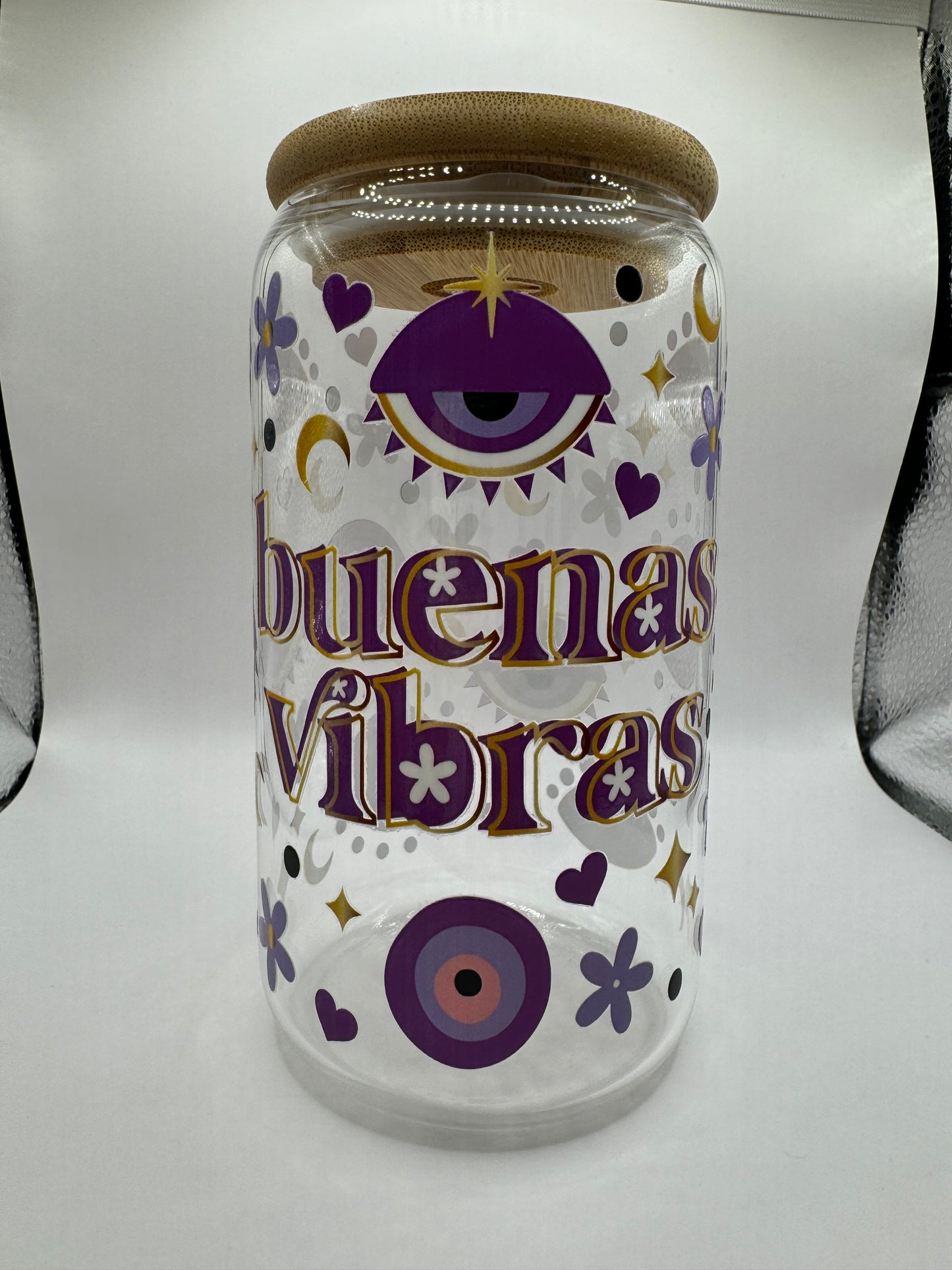 “Buenas Vibras” (Glass Cup)