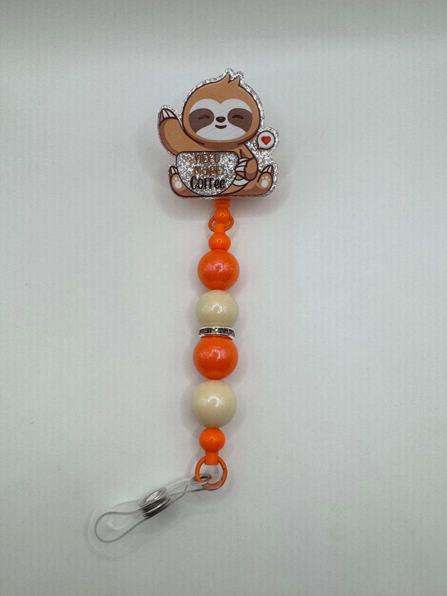 “Need More Coffee” Sloth ID Holder