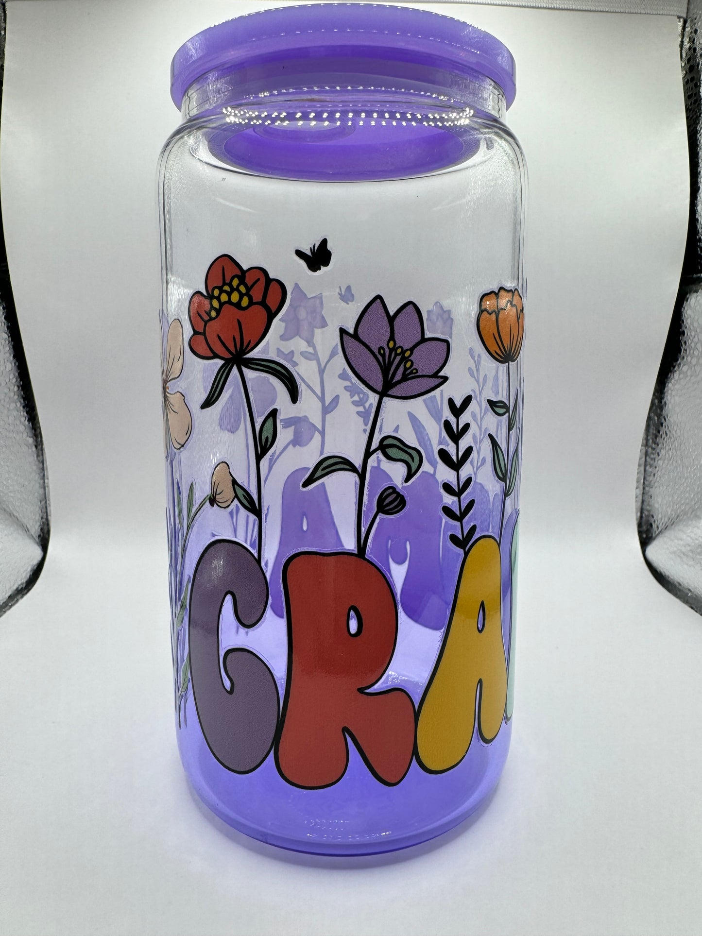 "Grandma" Floral (Glass Cup)