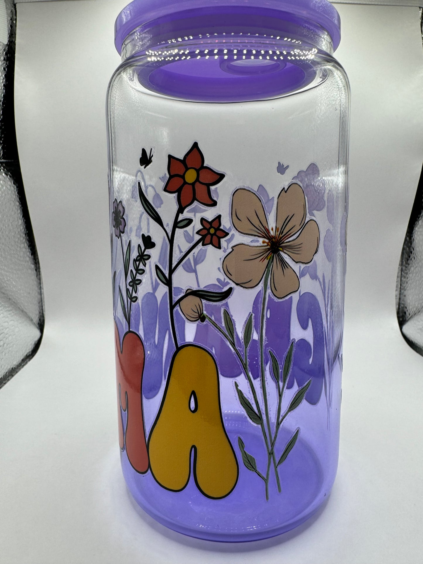 "Grandma" Floral (Glass Cup)