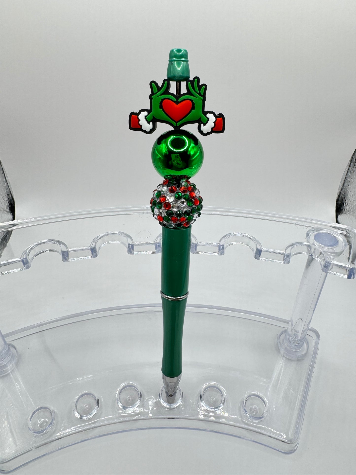 Grinch Hand Heart Pen