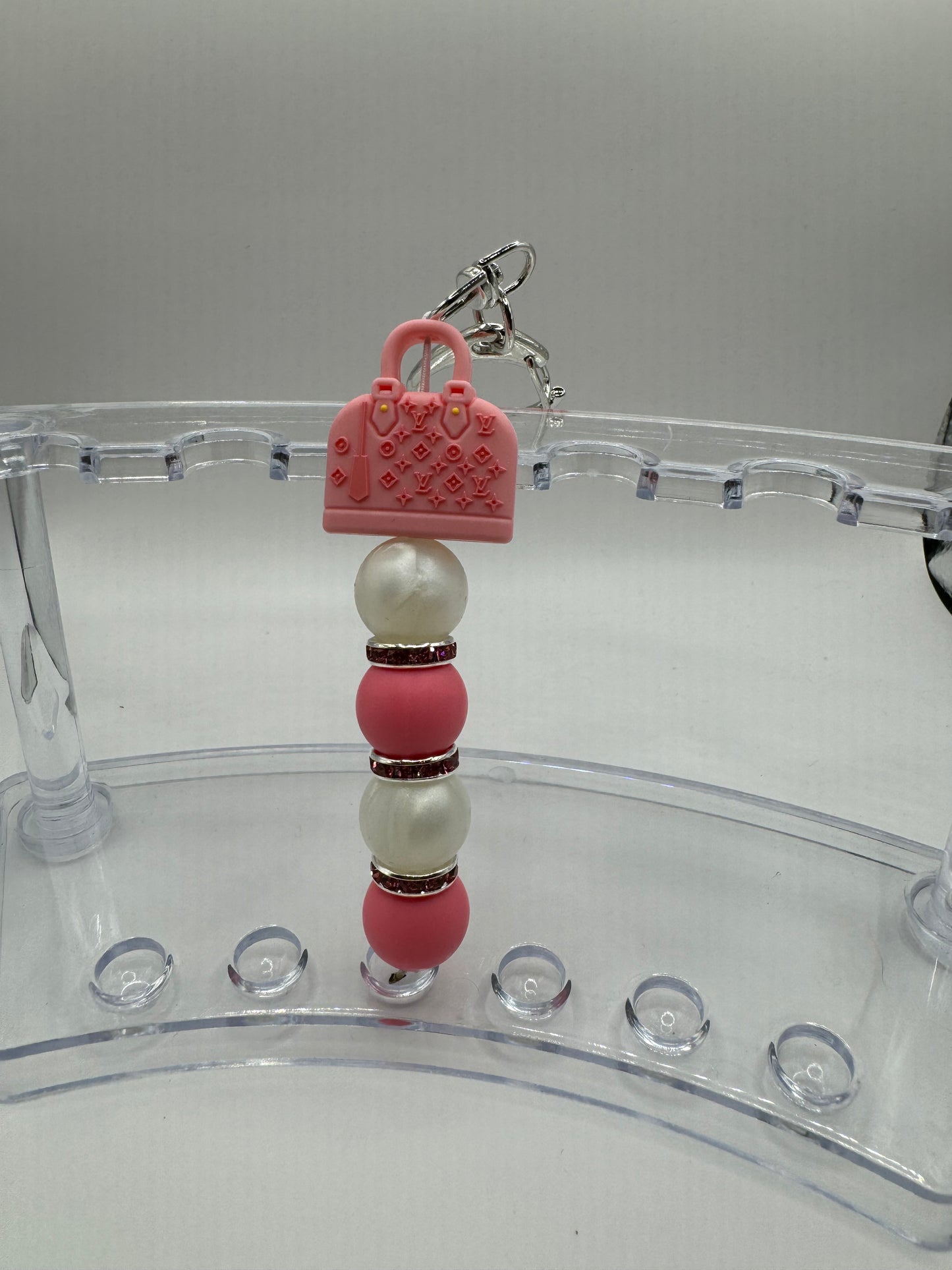 Pink "LV" Purse Keychain