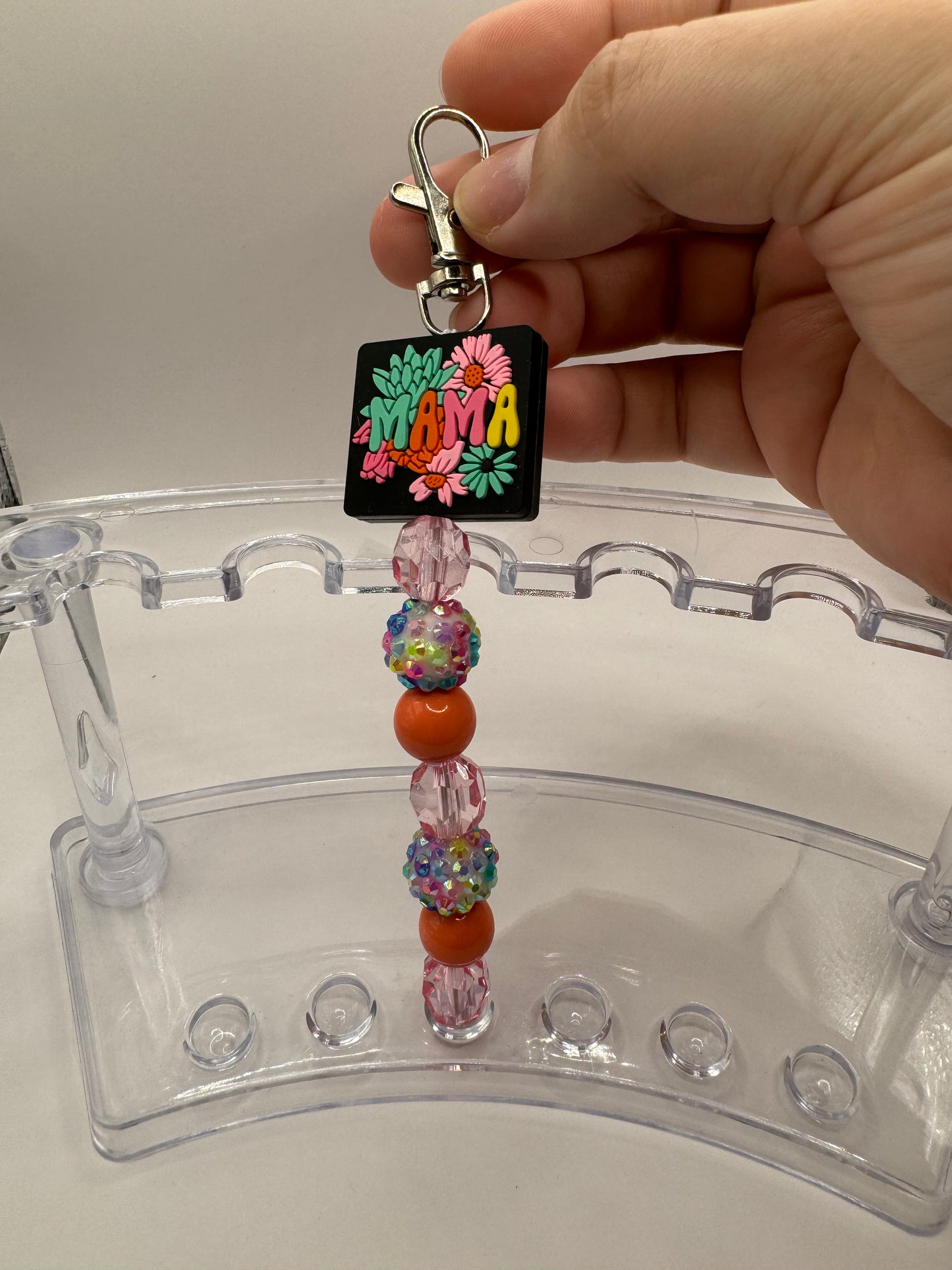 "MAMA" Floral Keychain