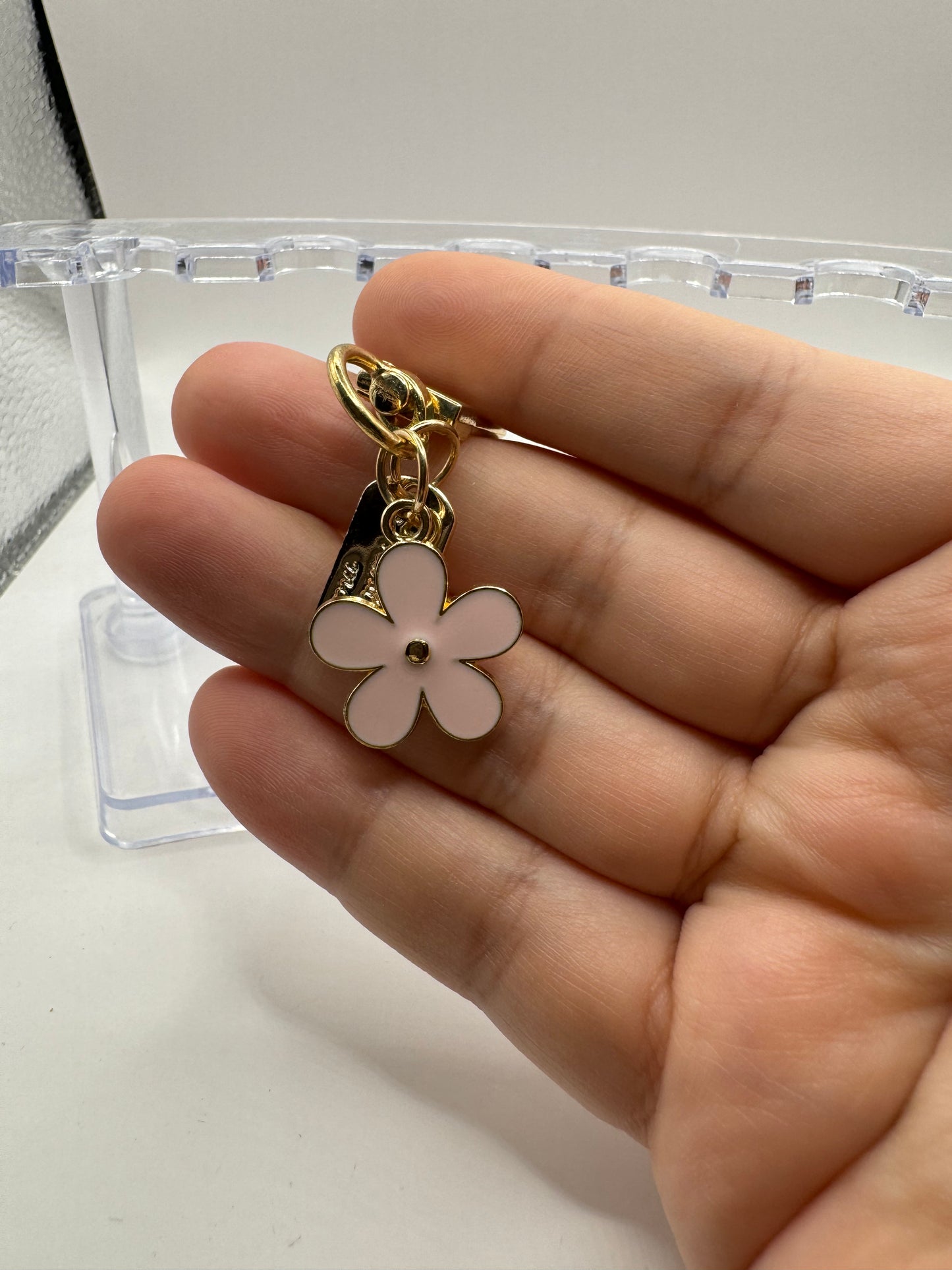 Pink Flower Small Keychain
