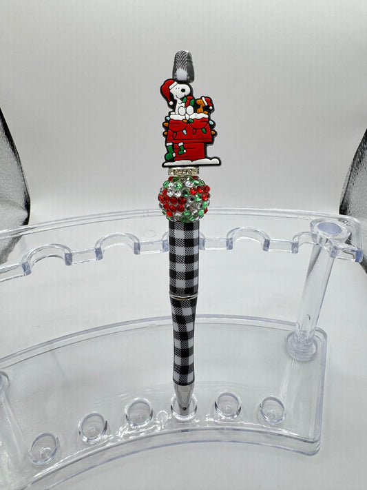 Christmas Snoopy Plaid Pen