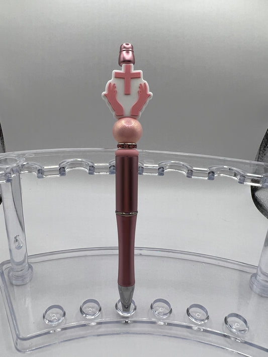 Rose Gold Praying Hands Pen