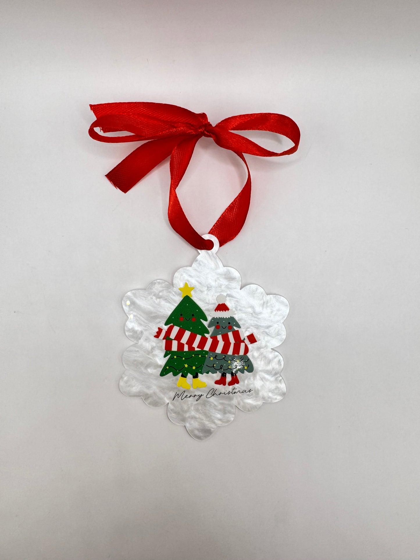 "Merry Christmas" Smiley Trees Ornament