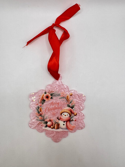 "Merry Christmas" Snowman Ornament