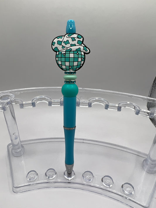 Cowboy Disco Ball Teal Pen