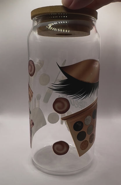 "But First, Makeup" (Glass Cup)